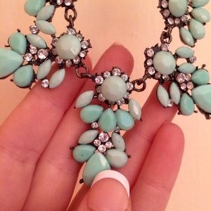 Mint & Jeweled Statement Necklace