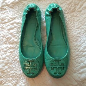 Tory Burch Reva Teal Flats