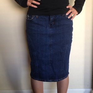 Denim pencil skirt