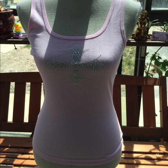 💕Pink Bling Cross Tank 💕 - Picture 1 of 3