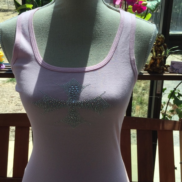 💕Pink Bling Cross Tank 💕 - Picture 2 of 3