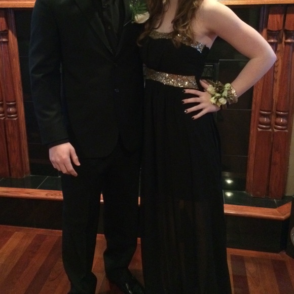 Black and Gold sequins dress