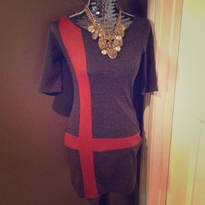 Grey & Orange Dress