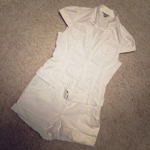 White Shorts Romper