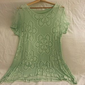 Pastel Tank top Tee with Lace Coverlet