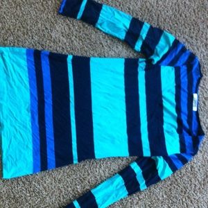 blue and green dress