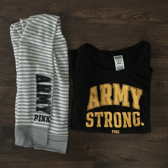 PINK Victoria's Secret Pants - VS PINK Grey Army Stripe Pajamas