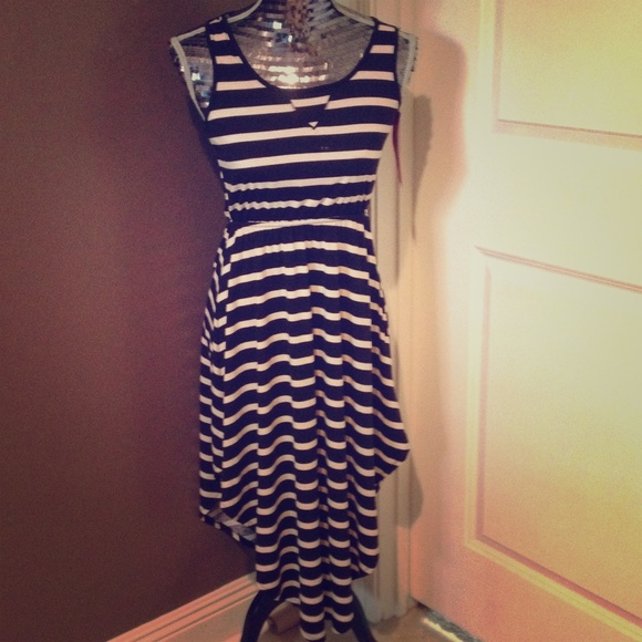 Black and White Striped Maxi