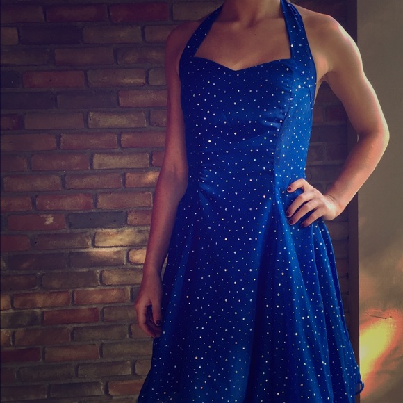 Blue sparkly homecoming dress