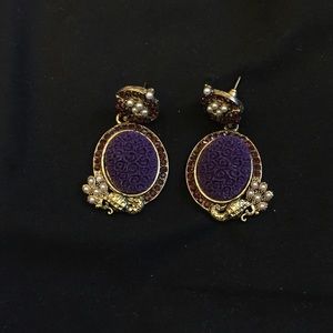 Purple and maroon earrings