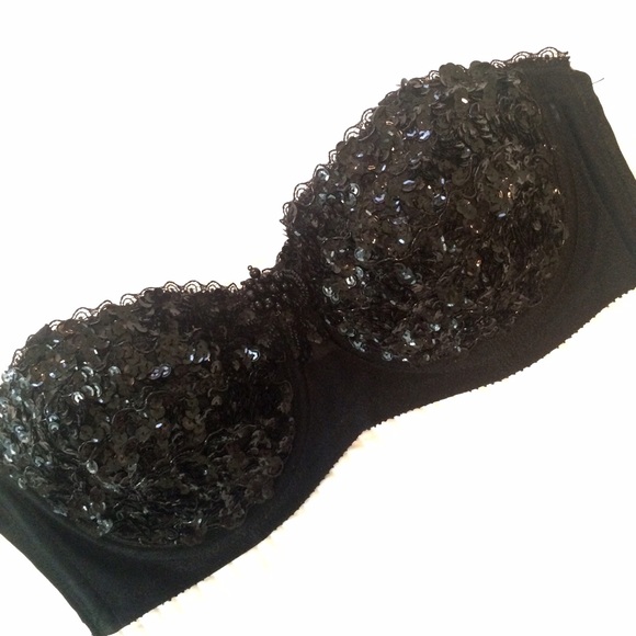 Vintage sequin strapless bra