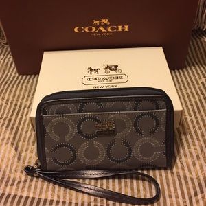 Gray Coach Wristlet