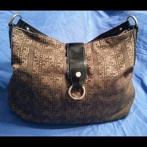 *Liz Claiborne* Monogram Canvas Hobo Handbag