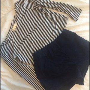 Striped crop top and Urban Outfitter shorts Bundle