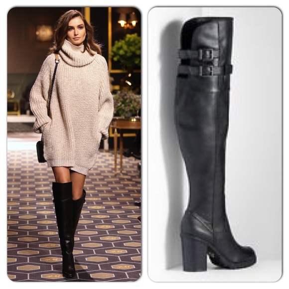 Vera Wang Boots - Vera Wang Lorne Black Over The Knee Boots Size 6.5