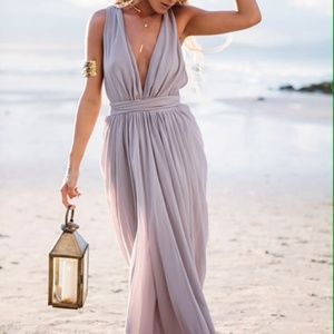 Deep V maxi dress