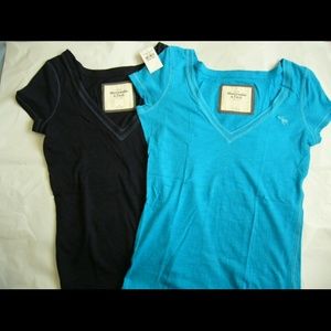 Two New Abercrombie & Fitch V-neck T-shirt