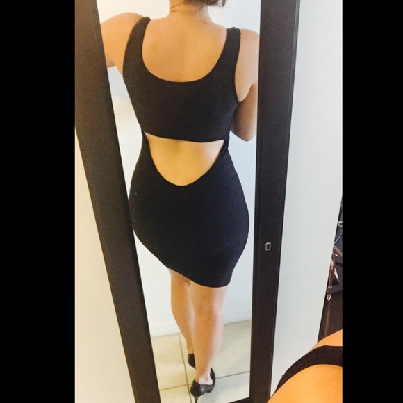 Black nylon spandex dress