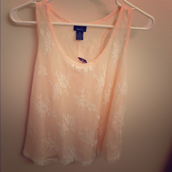 Floral lace patterned tank top