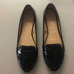 Zara black patent loafers