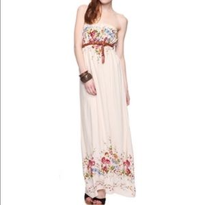strapless floral maxi
