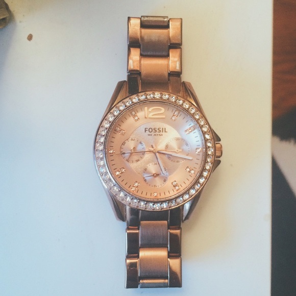 Fossil Rose Gold Riley Multifunction Watch - Picture 1 of 2