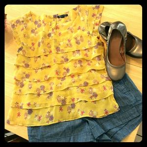 Gold Tone Low Heel Shoes