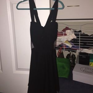 Criss Cross back skater dress mesh middle