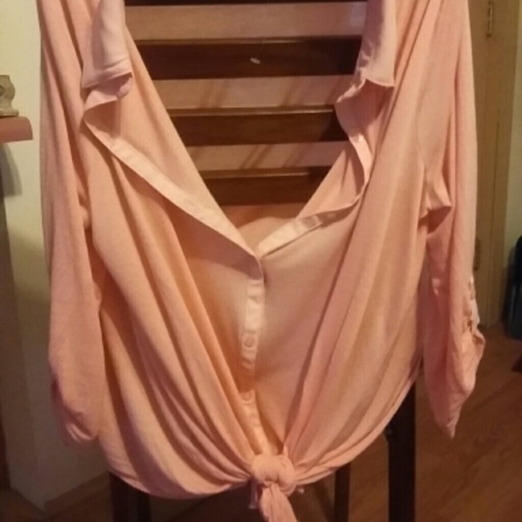 Ann Taylor button tie shirt