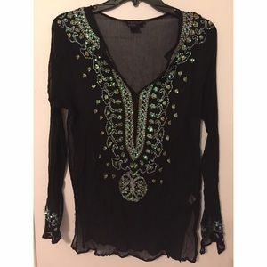 Sheer Sequined Top