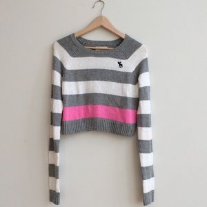 Abercrombie- Striped Cropped Sweater