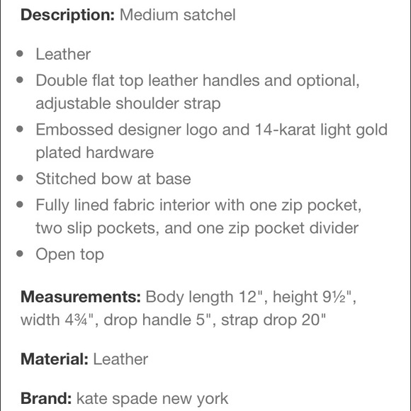 🎉🎉FLASH SALE!!! Kate Spade 2 Park Ave Satchel - Picture 5 of 7