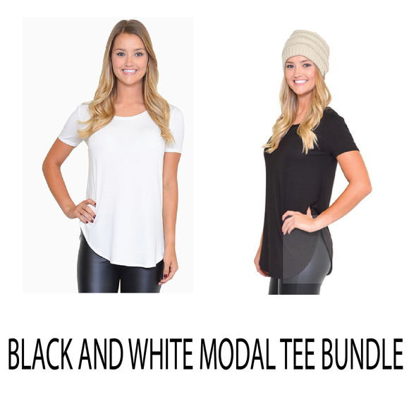Black and White Modal Tee Bundle