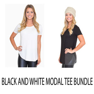 Black and White Modal Tee Bundle
