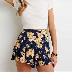F21 Floral Gauze Shorts