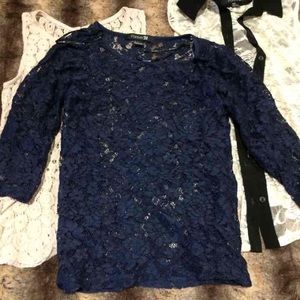 Blue lace top