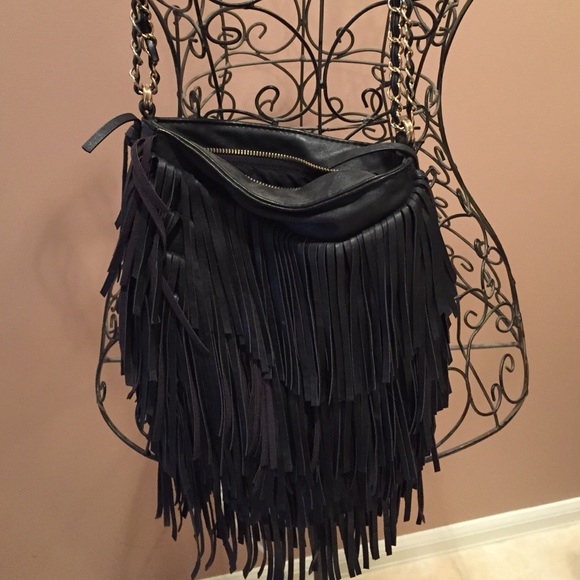 Black fringe purse