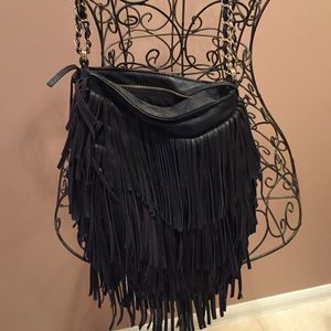 Black fringe purse