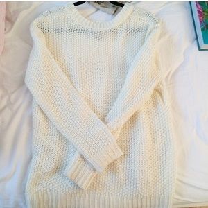 White knit sweater