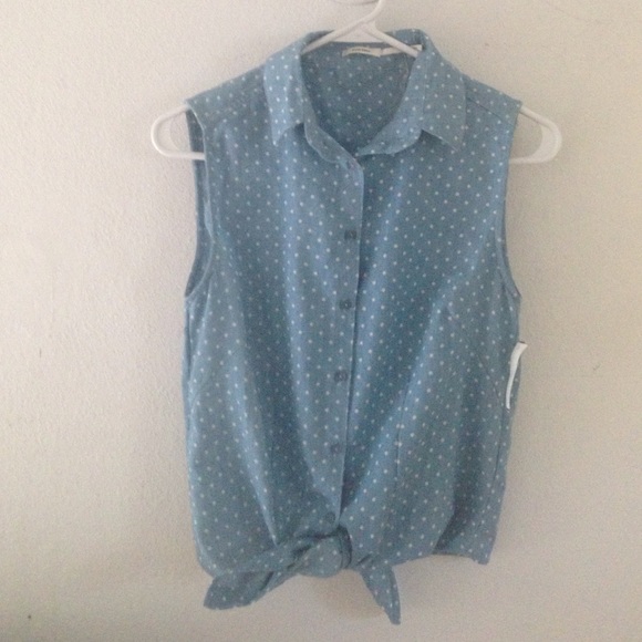 Cute blue polka dot shirt