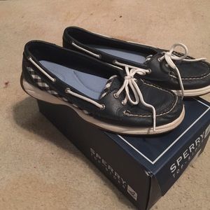 Laguna navy/white Gingham print Sperry's