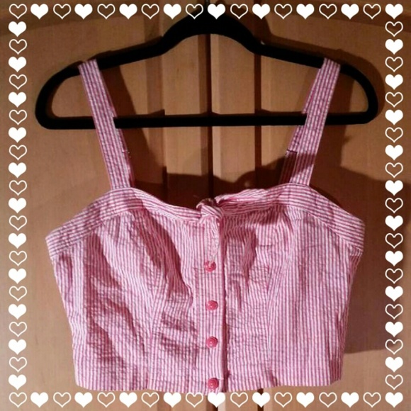 keds Tops - Vintage inspired red and white striped crop top