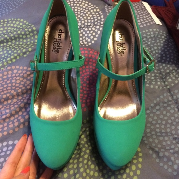 Teal blue pumps