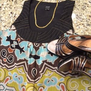 Nicole Miller Multi- Color Flowy Tank