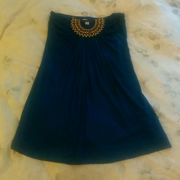 **SOLD IN BUNDLE**Twentyone Blue Beaded Top - Picture 1 of 4