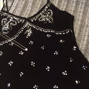 SOLD!! Velvet embroidered sequined tank