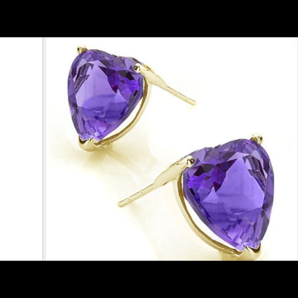 Floral Lavender Amethyst 10KYG Pieced Earrings ‼️