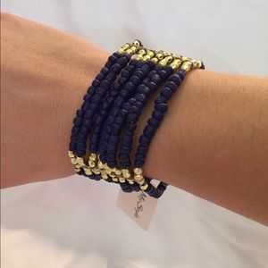 Navy blue/ gold bracelets