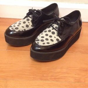 Polka dot platform shoes