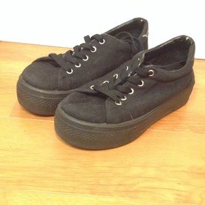 Black platform shoes